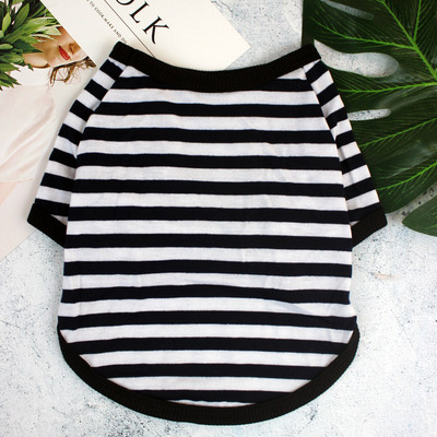 Stripe Summer Spring Dog marškinėliai Minkšti maži vidutiniai šunų šuniukų drabužiai marškinėliai liemenė spausdinta naminių šunų šuniukų liemenė marškinėliai šunų audiniai