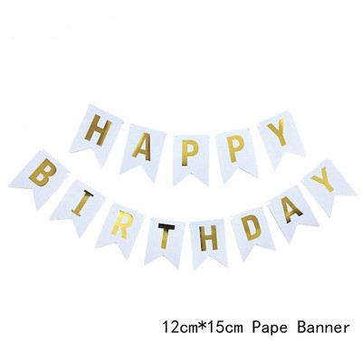 Papírsármány Garland Banner Zászló Levél flitteres Latex léggömbök Felnőtt Gyerekek Születésnapi Party Esküvői Díszek Babazuhany kellékek