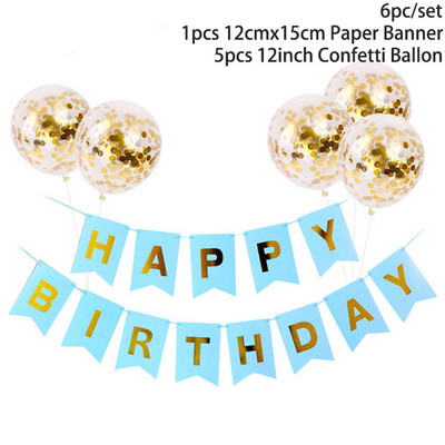 Papírsármány Garland Banner Zászló Levél flitteres Latex léggömbök Felnőtt Gyerekek Születésnapi Party Esküvői Díszek Babazuhany kellékek