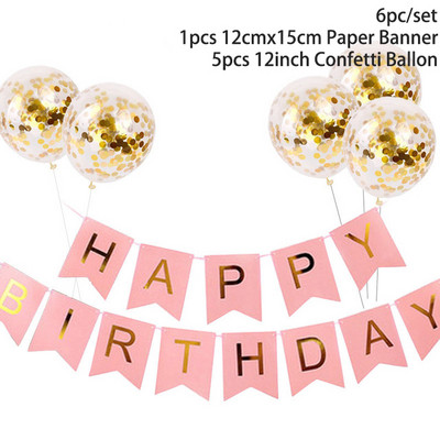 Papírsármány Garland Banner Zászló Levél flitteres Latex léggömbök Felnőtt Gyerekek Születésnapi Party Esküvői Díszek Babazuhany kellékek