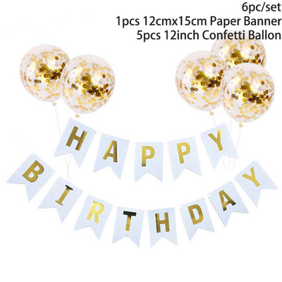 Papírsármány Garland Banner Zászló Levél flitteres Latex léggömbök Felnőtt Gyerekek Születésnapi Party Esküvői Díszek Babazuhany kellékek