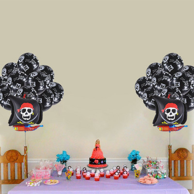 1PC desene animate Halloween craniu imprimare navă pirat model baloane din aluminiu petrecere de naștere baby shower decorațiuni de nuntă