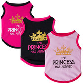 Mājdzīvnieku suņu apģērbi Sweet Princess Print Suņu mājdzīvnieku kostīmu apģērbi maziem suņiem Kaķu veste T krekli Chihuahua Forši kucēnu apģērbi YZL