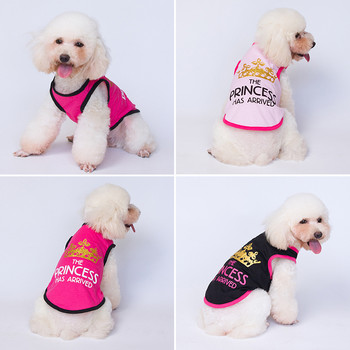 Дрехи за домашни кучета Sweet Princess Print Dog Pet Costume Дрехи за малки кучета Котешка жилетка Тениски Chihuahua Cool Puppy Clothing YZL
