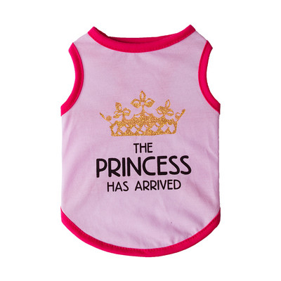 Mājdzīvnieku suņu apģērbi Sweet Princess Print Suņu mājdzīvnieku kostīmu apģērbi maziem suņiem Kaķu veste T krekli Chihuahua Forši kucēnu apģērbi YZL