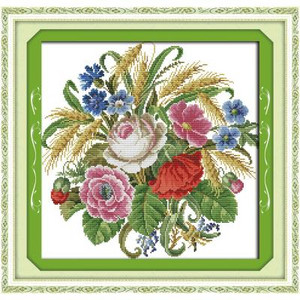 Rožių lelijos gėlių raštų skaičius dygsnio kryželiu 11CT 14CT siuvinėjimo rinkinys DIY siuvinėjimo rankdarbių rinkinys puikios dovanos namų dekoravimas