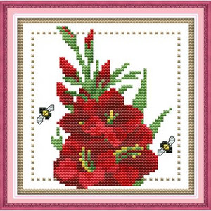 Kaheteistkümne kuu lilleseeria DMC ristpistekomplekt 14ct11ct prinditud lõuend ristpiste DIY käsitsi valmistatud tikkimiskomplekt näputöö