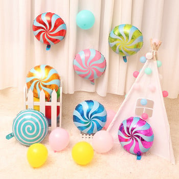 1/2/5 τμχ 18 ιντσών Candy Bar Foil Balloon Στρογγυλό μπινελίκι Γλειφιτζούρι Διακόσμηση Παιδικό πάρτι γενεθλίων Γαμήλιο Baby Shower Στολισμός Μπάλα