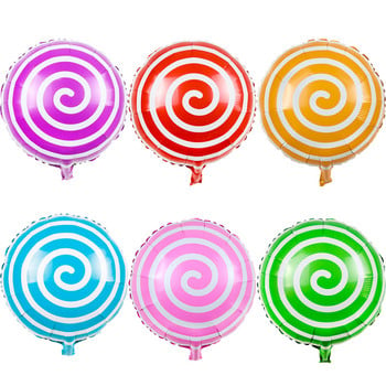 1/2/5 τμχ 18 ιντσών Candy Bar Foil Balloon Στρογγυλό μπινελίκι Γλειφιτζούρι Διακόσμηση Παιδικό πάρτι γενεθλίων Γαμήλιο Baby Shower Στολισμός Μπάλα