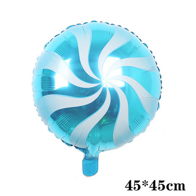 1/2/5gab 18 collu konfekšu stieņa folijas balons, apaļš rats konfektes dekorēšanai bērnu dzimšanas dienas ballītei kāzu bērnu dušas dekorēšanai