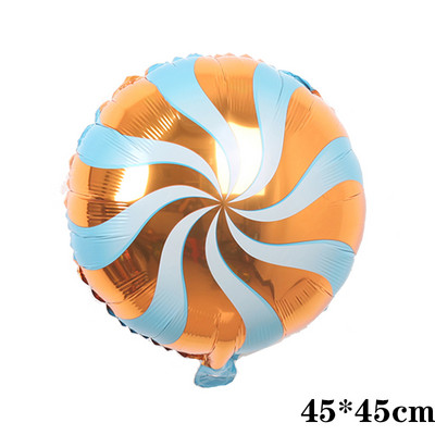 1/2/5gab 18 collu konfekšu stieņa folijas balons, apaļš rats konfektes dekorēšanai bērnu dzimšanas dienas ballītei kāzu bērnu dušas dekorēšanai