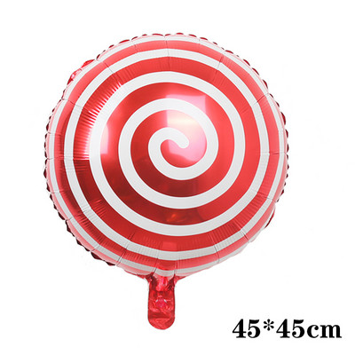 1/2/5gab 18 collu konfekšu stieņa folijas balons, apaļš rats konfektes dekorēšanai bērnu dzimšanas dienas ballītei kāzu bērnu dušas dekorēšanai