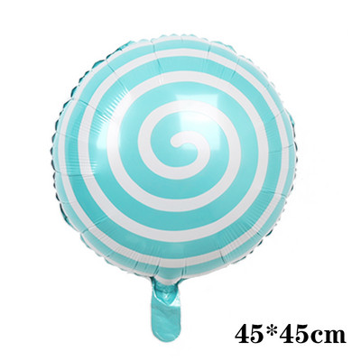 1/2/5gab 18 collu konfekšu stieņa folijas balons, apaļš rats konfektes dekorēšanai bērnu dzimšanas dienas ballītei kāzu bērnu dušas dekorēšanai