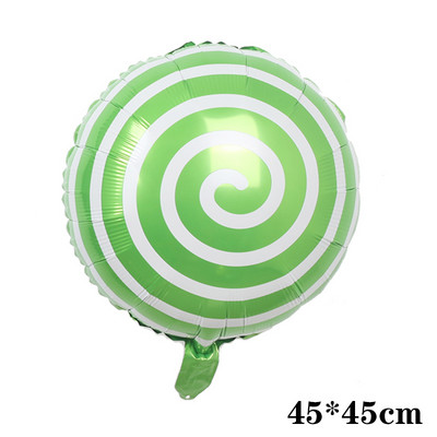 1/2/5gab 18 collu konfekšu stieņa folijas balons, apaļš rats konfektes dekorēšanai bērnu dzimšanas dienas ballītei kāzu bērnu dušas dekorēšanai