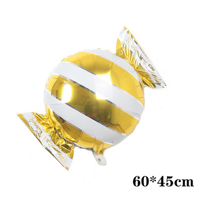 1/2/5gab 18 collu konfekšu stieņa folijas balons, apaļš rats konfektes dekorēšanai bērnu dzimšanas dienas ballītei kāzu bērnu dušas dekorēšanai