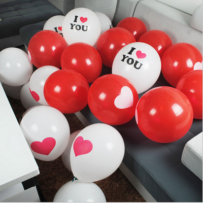 10 buc/lot dragoste romantică TE IUBESC balon din latex petrecere de naștere decorare nuntă inimă de Ziua Îndrăgostiților minge gonflabilă cu heliu