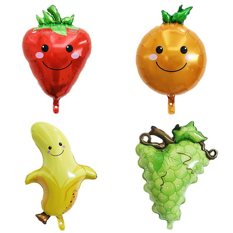 Köögiviljade ja puuviljade alumiiniumfooliumist õhupall pühvlite puuviljade arbuusi maasika heeliumi õhupall sünnipäevapidu dekoratiivne laste mänguasjapall