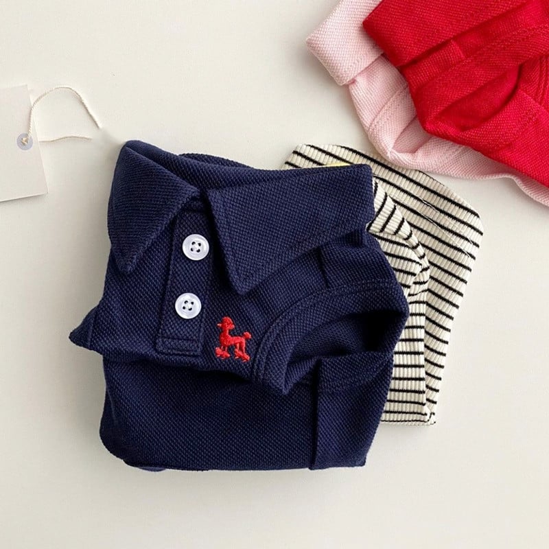 Oblečenie pre psov s golierom, letné šteňacie vesty, plyšové polo tričko, mäkšie ako medveď, jednofarebné oblečenie pre domáce zvieratá s dvoma nohami