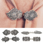 Retro sakausējuma apmetnis sprādzes apkakles sprādze zīda šalle šalle sprādze sieviešu viduklim Fiksēta piespraudes jostas sprādze Jauna Rhinestone džempera aizdare