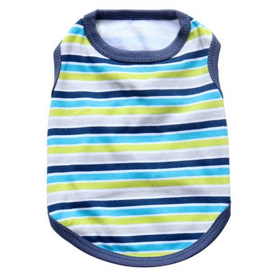 Nyári csíkos kutya ing pamut alkalmi kisállat mellény kényelmes kutya jelmez kölyök póló légáteresztő kutyaruhák