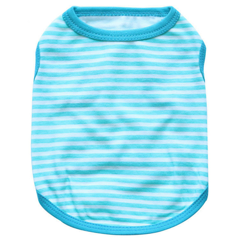 Nyári csíkos kutya ing pamut alkalmi kisállat mellény kényelmes kutya jelmez kölyök póló légáteresztő kutyaruhák