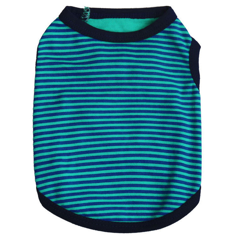 Nyári csíkos kutya ing pamut alkalmi kisállat mellény kényelmes kutya jelmez kölyök póló légáteresztő kutyaruhák
