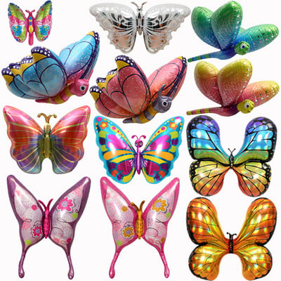 1бр Големи цветни пеперуди Фолиеви балони Парти за рожден ден Балони Подаръци за момичета Детски играчки Реквизит за снимки на открито Сватбени декорации