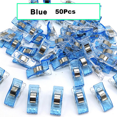 50 gab. Daudzfunkcionālas šūšanas saspraudes Krāsainas saspraudes Plastmasas saspraudes uzglabāšanas pozicionēšanas stepēšanas skavas audumu šūšanai