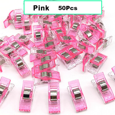 50 gab. Daudzfunkcionālas šūšanas saspraudes Krāsainas saspraudes Plastmasas saspraudes uzglabāšanas pozicionēšanas stepēšanas skavas audumu šūšanai