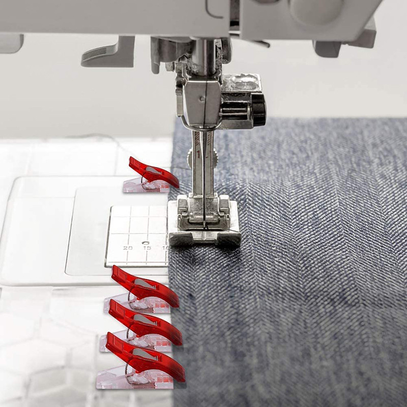 50 gab. Daudzfunkcionālas šūšanas saspraudes Krāsainas saspraudes Plastmasas saspraudes uzglabāšanas pozicionēšanas stepēšanas skavas audumu šūšanai