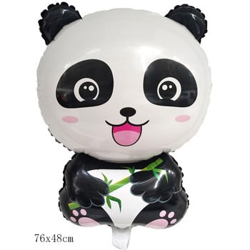 Cartoon Panda Foil Balloon Party Black White Dot Latex Μεταλλικό Πράσινο Πεντάγραμμο Μπαλόνι Διακόσμηση Παιδικών Γενεθλίων Baby Shower