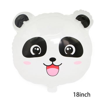 Cartoon Panda Foil Balloon Party Black White Dot Latex Μεταλλικό Πράσινο Πεντάγραμμο Μπαλόνι Διακόσμηση Παιδικών Γενεθλίων Baby Shower