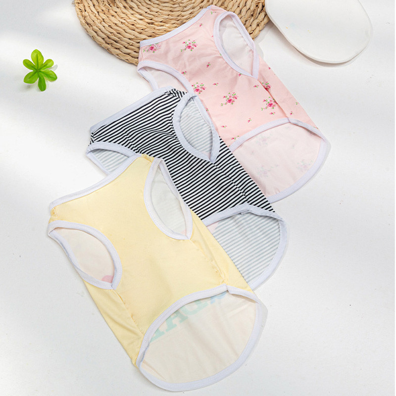 Vasariniai šunų drabužiai Kvėpuojanti spausdinta liemenė šuniukų kačių liemenė greitai džiūstanti Čihuahua mopso sportiniai marškiniai Naminių gyvūnėlių marškinėlių kostiumas