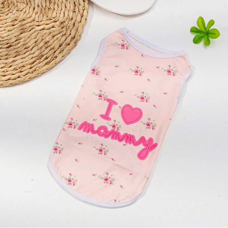 Vasariniai šunų drabužiai Kvėpuojanti spausdinta liemenė šuniukų kačių liemenė greitai džiūstanti Čihuahua mopso sportiniai marškiniai Naminių gyvūnėlių marškinėlių kostiumas