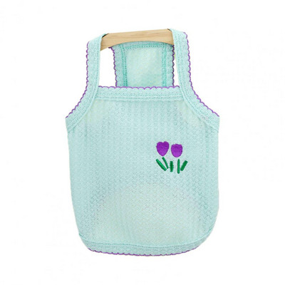 Kutya Camisole ruhák Kisállat mellény Négyzet Nyak Imádnivaló Kényelmes Puha Virághímzés Kisállat kiskutya mindennapi viselet