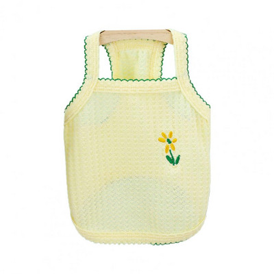 Kutya Camisole ruhák Kisállat mellény Négyzet Nyak Imádnivaló Kényelmes Puha Virághímzés Kisállat kiskutya mindennapi viselet