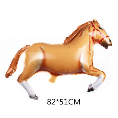 Lieli balti zirga folijas baloni Milzīgi daudz laimes dzimšanas dienas ballīšu dekorācijas Mylar balons kovboju dzīvnieks bērnu dušas ferma hēlija globos
