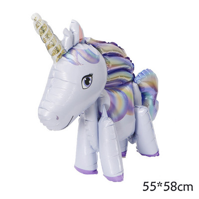 Lieli balti zirga folijas baloni Milzīgi daudz laimes dzimšanas dienas ballīšu dekorācijas Mylar balons kovboju dzīvnieks bērnu dušas ferma hēlija globos