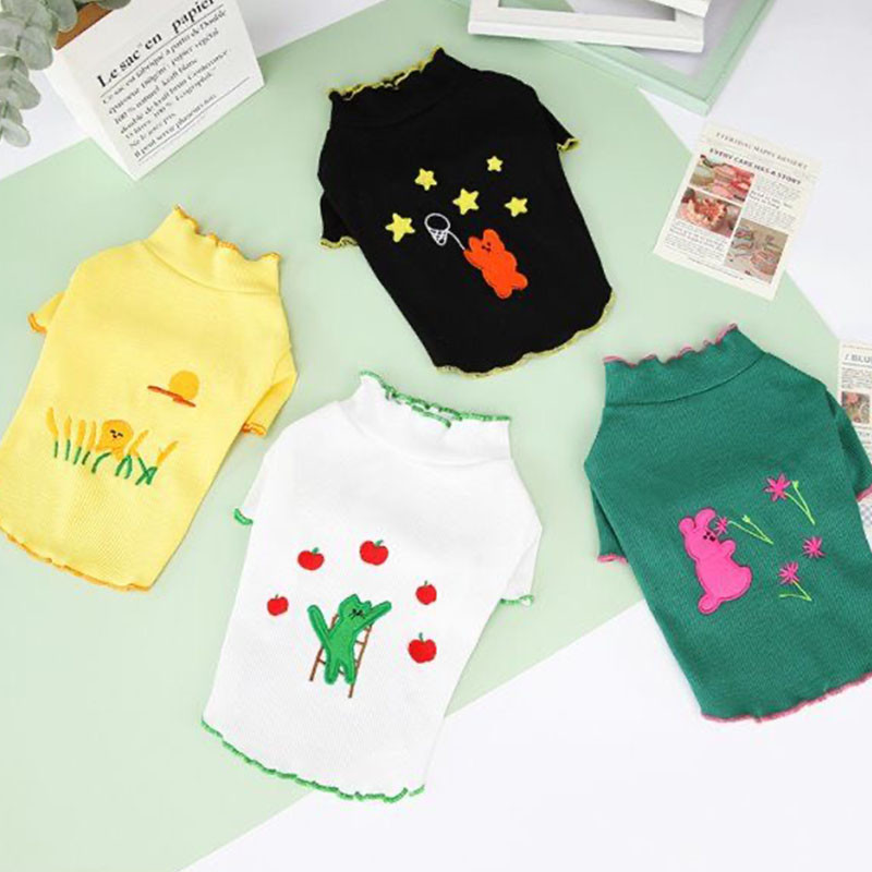 Vestă pentru câini pentru animale de companie de vară Îmbrăcăminte pentru câini pentru petrecere a timpului liber Pulover moale pentru animale de companie Cățeluș câine de talie mică tricotat respirabil Bulldog Chihuahua Haine pentru animale de companie Pu