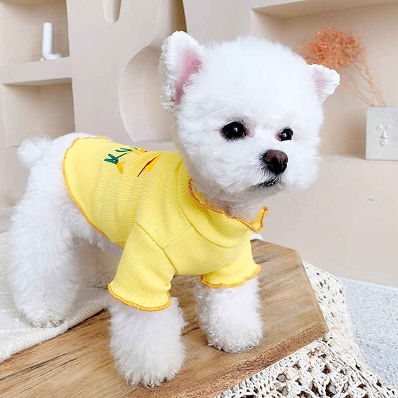 Vestă pentru câini pentru animale de companie de vară Îmbrăcăminte pentru câini pentru petrecere a timpului liber Pulover moale pentru animale de companie Cățeluș câine de talie mică tricotat respirabil Bulldog Chihuahua Haine pentru animale de companie Pu