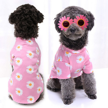 Ρούχα για κατοικίδια Άνοιξη και Καλοκαίρι Νέο Ταξιδιωτικό Στυλ Μπλουζάκι με κοντό μανίκι Ρούχα Μικρά μεσαία σκυλιά Γιλέκο μπλουζάκι για κουτάβια για κατοικίδια
