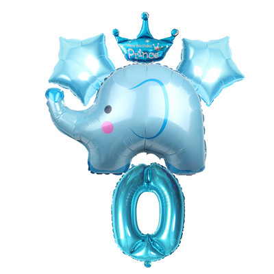 5 τμχ Μπαλόνια με ταινία κινουμένων σχεδίων ελέφαντας από αλουμίνιο Χρόνια πολλά Διακόσμηση πάρτι 32 ιντσών Αριθμός Παιδικά Globos Baby Shower Πρωτοχρονιάτικο παιχνίδι πάρτι