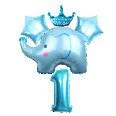 5 τμχ Μπαλόνια με ταινία κινουμένων σχεδίων ελέφαντας από αλουμίνιο Χρόνια πολλά Διακόσμηση πάρτι 32 ιντσών Αριθμός Παιδικά Globos Baby Shower Πρωτοχρονιάτικο παιχνίδι πάρτι