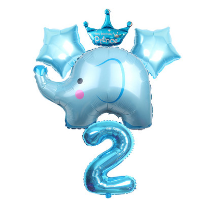 5 τμχ Μπαλόνια με ταινία κινουμένων σχεδίων ελέφαντας από αλουμίνιο Χρόνια πολλά Διακόσμηση πάρτι 32 ιντσών Αριθμός Παιδικά Globos Baby Shower Πρωτοχρονιάτικο παιχνίδι πάρτι