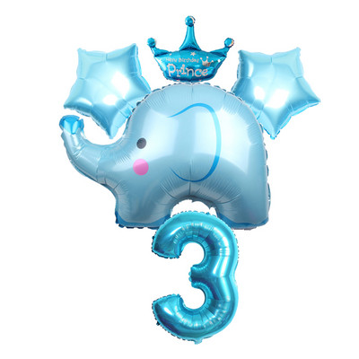 5 τμχ Μπαλόνια με ταινία κινουμένων σχεδίων ελέφαντας από αλουμίνιο Χρόνια πολλά Διακόσμηση πάρτι 32 ιντσών Αριθμός Παιδικά Globos Baby Shower Πρωτοχρονιάτικο παιχνίδι πάρτι