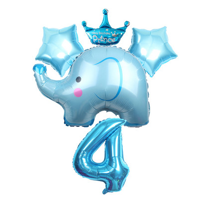 5 τμχ Μπαλόνια με ταινία κινουμένων σχεδίων ελέφαντας από αλουμίνιο Χρόνια πολλά Διακόσμηση πάρτι 32 ιντσών Αριθμός Παιδικά Globos Baby Shower Πρωτοχρονιάτικο παιχνίδι πάρτι