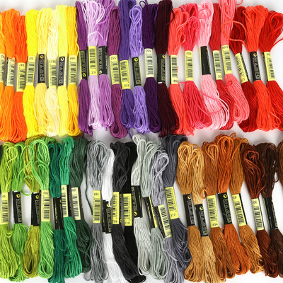 8Pcs/lot 7.5m Silk Line Cotton Cross Bod Konac Konac za šivanje Konac za vez Konac za šivanje Komplet za pletenje Spiraea Šivaći pribor