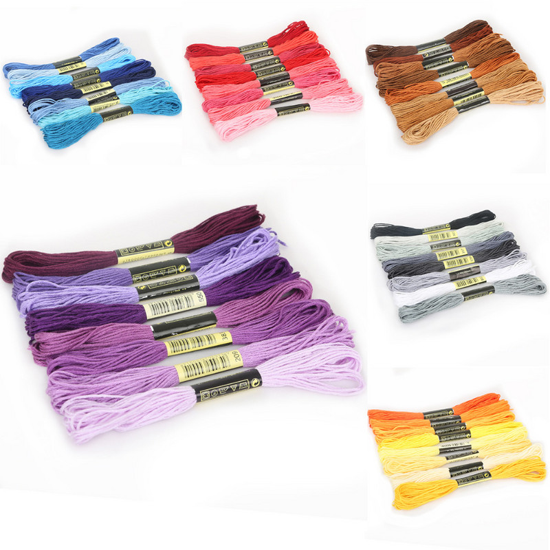 8vnt./stal. 7,5 m šilko linija medvilnės kryžminio dygsnio siūlų siuvimo sruogos siuvinėjimo siūlų siūlų rinkinys Mezgimo Spiraea siuvimo priedai