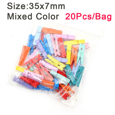 25/30/35/45 mm Krāsainas koka saspraudes Dabīga koka Skavas Attēlu saspraudes Mini apģērbu piespraudes DIY fotopapīra knaģītim drēbju spraudeņiem