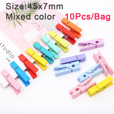 25/30/35/45 mm Krāsainas koka saspraudes Dabīga koka Skavas Attēlu saspraudes Mini apģērbu piespraudes DIY fotopapīra knaģītim drēbju spraudeņiem